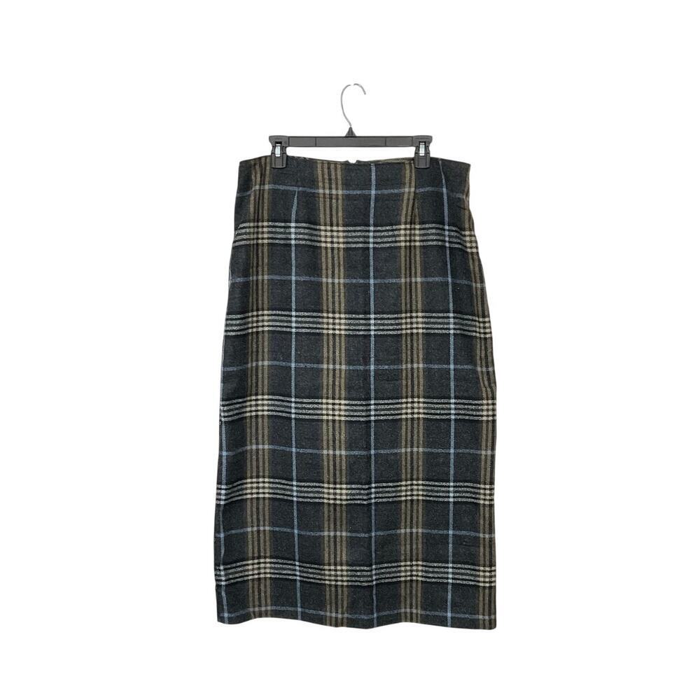 VTG Early 90s Plaid Tartan Maxi Skirt Grey Size 16 X-Large Wildlife Sportswear